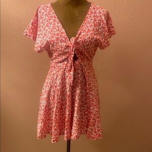 Lulus Red and White Floral Romper